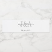 Étiquette Pour Bouteilles D'eau monogramme élégant bar moderne mariage (Étiquettes simples)