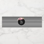 Étiquette Pour Bouteilles D'eau Monogramme Grandes noires et blanches (Étiquettes simples)