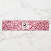 Étiquette Pour Bouteilles D'eau Monogramme Initiale Étiquette bouteille d'eau Rose (Étiquettes simples)