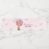 Étiquette Pour Bouteilles D'eau Montgolfière Rose Fête de Bébé (Étiquettes simples)