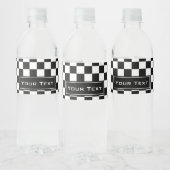Étiquette Pour Bouteilles D'eau Motif À damiers noir et blanc (Bouteilles)