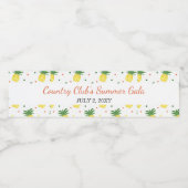 Étiquette Pour Bouteilles D'eau motif d'ananas aquarelle (Étiquettes simples)