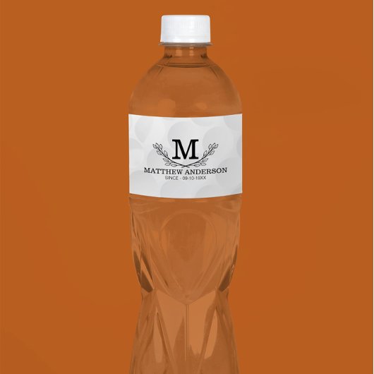 Étiquette Pour Bouteilles D'eau Motif de balle de golf personnalisé Nom Monogramme