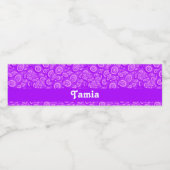 Étiquette Pour Bouteilles D'eau Motif de points de cercle violet (Étiquettes simples)