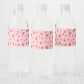 Étiquette Pour Bouteilles D'eau Motif fraise rose (Bouteilles)