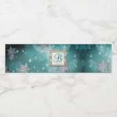 Étiquette Pour Bouteilles D'eau Motifs Monogrammes modernes et élégants | Snow Par (Étiquettes simples)