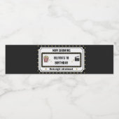 Étiquette Pour Bouteilles D'eau Movie Night W | Now Showing Birthday Party (Étiquettes simples)