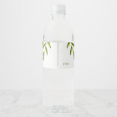 Étiquette Pour Bouteilles D'eau Naturel, Feuille aquarelle (Dos)