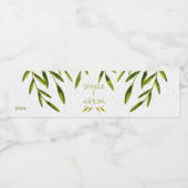 Étiquette Pour Bouteilles D'eau Naturel, Feuille aquarelle (Étiquettes simples)