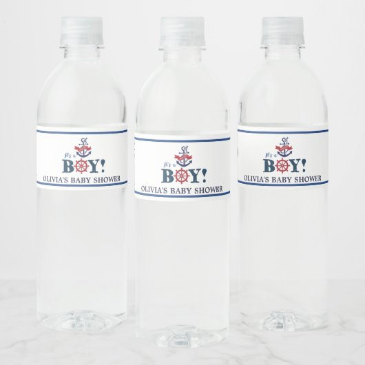 Étiquette Pour Bouteilles D'eau Nautical Ahoy C'est un Baby shower d'Ancres pour g (Bouteilles)