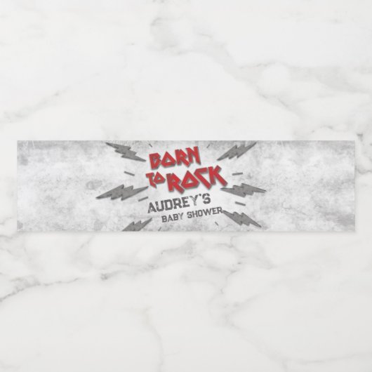 Étiquette Pour Bouteilles D'eau Né à Rock - Babyshower (Étiquettes simples)