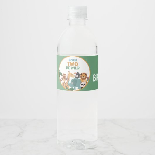 Étiquette Pour Bouteilles D'eau Né pour être sauvage et libre (Devant)
