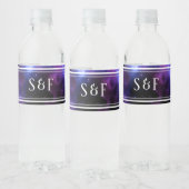Étiquette Pour Bouteilles D'eau Nebula de l'espace Galaxie violette Monogramme (Bouteilles)