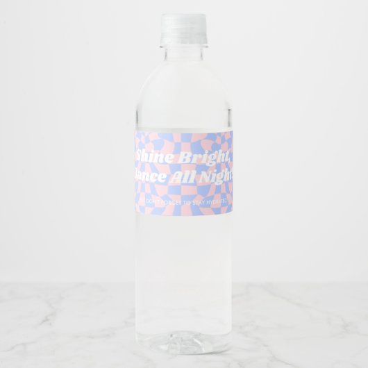 Étiquette Pour Bouteilles D'eau Neon Super Disco (Devant)