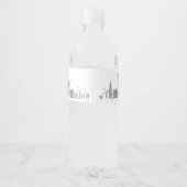 Étiquette Pour Bouteilles D'eau New York Skyline | Message d'accueil (Dos)