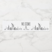Étiquette Pour Bouteilles D'eau New York Skyline | Message d'accueil (Étiquettes simples)