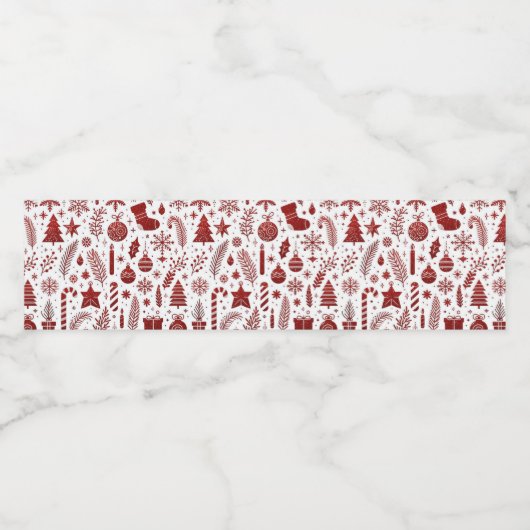 Étiquette Pour Bouteilles D'eau Noël blanc (Étiquettes simples)