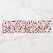 Étiquette Pour Bouteilles D'eau Noël blanc rouge (Étiquettes simples)