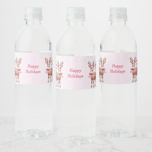 Étiquette Pour Bouteilles D'eau Noël Deer Holiday (Bouteilles)