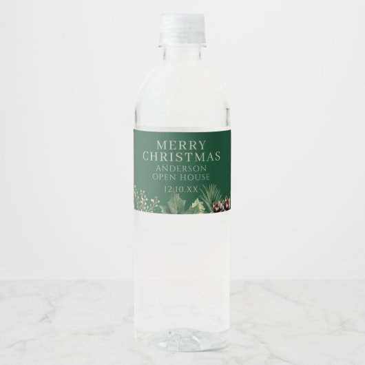 Étiquette Pour Bouteilles D'eau Noël élégant (Devant)