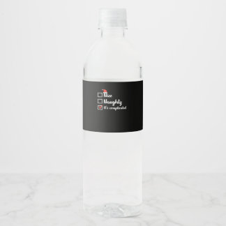 Étiquette Pour Bouteilles D'eau Noël Gentil Vilain C'est Compliqué