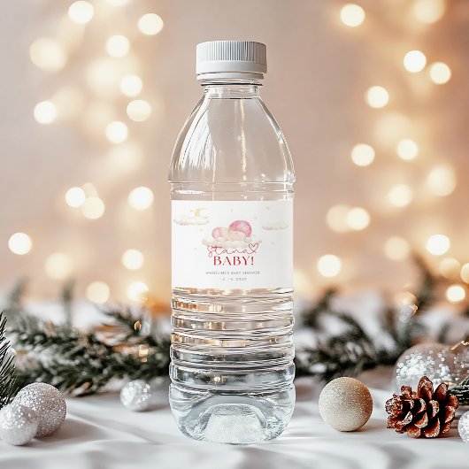 Étiquette Pour Bouteilles D'eau Noël Père Noël bébé fille douche