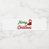 Étiquette Pour Bouteilles D'eau Noël Stocker rouge vert script (Étiquettes simples)