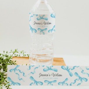 Étiquette Pour Bouteilles D'eau Nœud bleu 