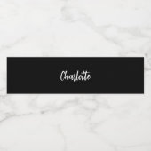 Étiquette Pour Bouteilles D'eau Nom blanc écriture élégante moderne (Étiquettes simples)