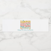 Étiquette Pour Bouteilles D'eau Nom du monogramme rose d'été Super (Étiquettes simples)