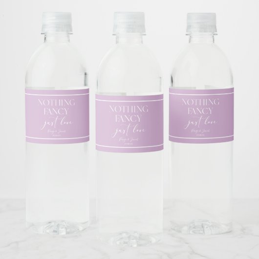 Étiquette Pour Bouteilles D'eau Nothing Fancy Just Love Minimalist Casual Wedding (Bouteilles)