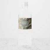Étiquette Pour Bouteilles D'eau Noyer noir (déformé) (Devant)