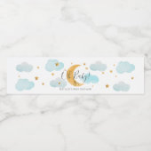 Étiquette Pour Bouteilles D'eau Nuages bleus de lune et d'étoiles (Étiquettes simples)