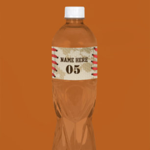 Étiquette Pour Bouteilles D'eau Numéro de base-ball Vintage personnalisé Rétro