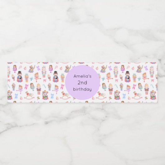 Étiquette Pour Bouteilles D'eau Nutcracker Anniversaire (Étiquettes simples)