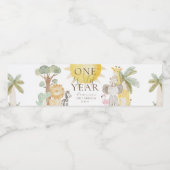 Étiquette Pour Bouteilles D'eau Nyala Safari Animaux Une année sauvage Premier ann (Étiquettes simples)