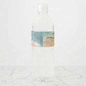 Étiquette Pour Bouteilles D'eau Ocean Beach Cute Signature Summer Party (Dos)