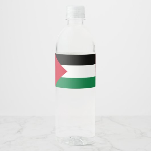 Étiquette Pour Bouteilles D'eau officiellement le drapeau de l'État de Palestine (Devant)