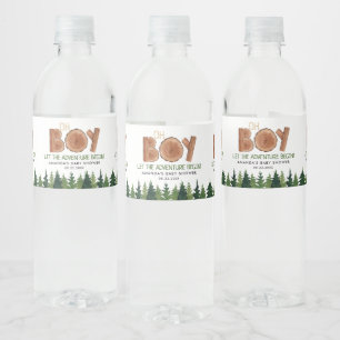 Étiquette Pour Bouteilles D'eau Oh Boy Baby shower de bois