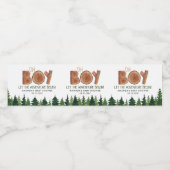 Étiquette Pour Bouteilles D'eau Oh Boy Baby shower de bois (Étiquettes simples)