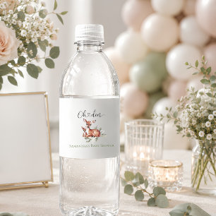 Étiquette Pour Bouteilles D'eau Oh cerf aquarelle floral Baby shower