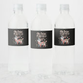 Étiquette Pour Bouteilles D'eau Oh Cerf C'est Noël Petits Carrés Patchwork (Bouteilles)