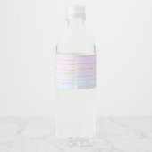 Étiquette Pour Bouteilles D'eau Ombre bleu rose avec lignes or minces - Mariage (Dos)