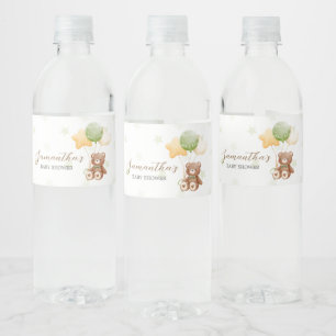 Étiquette Pour Bouteilles D'eau On peut attendre le Baby shower de ballon