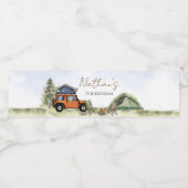 Étiquette Pour Bouteilles D'eau One Happy Camper Camping Boy Birthday (Étiquettes simples)