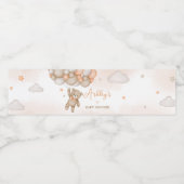 Étiquette Pour Bouteilles D'eau Orange Bear Balloons Baby Shower (Étiquettes simples)