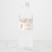 Étiquette Pour Bouteilles D'eau Orange Bear Balloons Baby Shower (Devant)