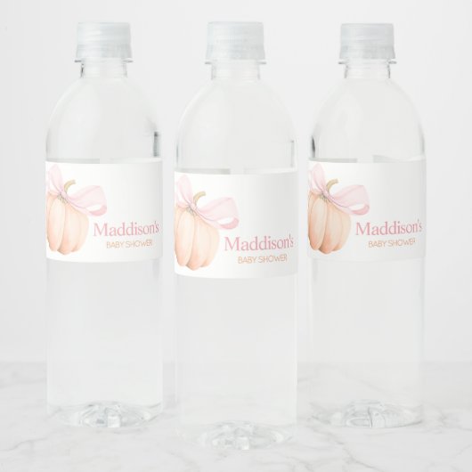 Étiquette Pour Bouteilles D'eau Orange Little Pumpkin Baby Shower (Bouteilles)