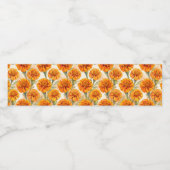 Étiquette Pour Bouteilles D'eau Orange marigold flowers pattern (Étiquettes simples)
