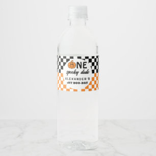 Étiquette Pour Bouteilles D'eau Orange Un Mec Flippant Halloween 1er Anniversaire
